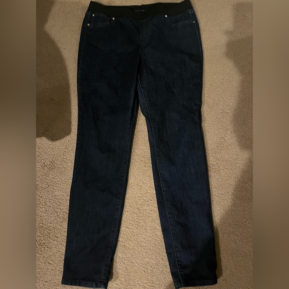 INC Jeans Women’s 14 Blue Mid Rise Pull On Straight leg Jeggings